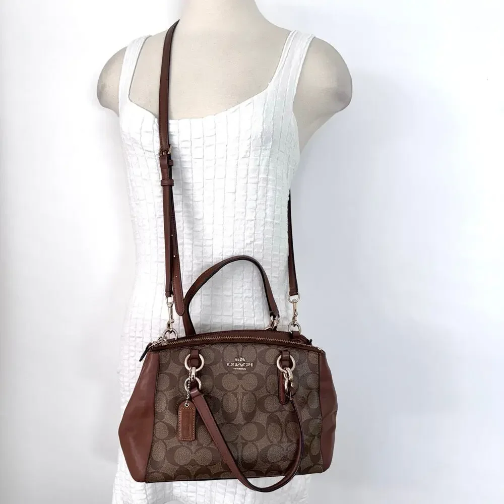 Coach Christie Carryall Mini Satchel Crossbody Monogram F58290 Coated Canvas - Picture 2 of 16